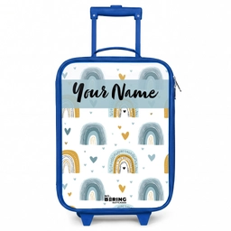 Patroon - Regenboog - Hartjes Kinderkoffer - Blauw klein -3d