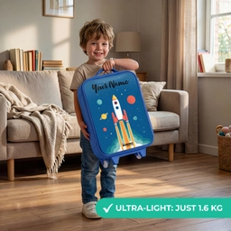 Raket - Planeet - Sterren - Veelkleurig Kinderkoffer - Blauw klein -sfeer2_EN