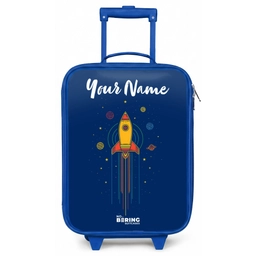 Raket - Planeten - Sterren Kinderkoffer - Blauw klein -zz3dotto