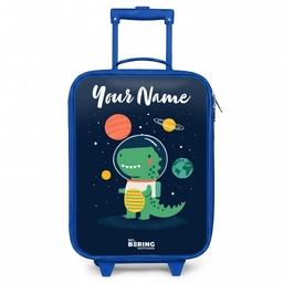 Ruimte - Dino - Planeten - Sterren Kinderkoffer - Blauw klein -3d