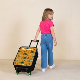 Dino - Dieren - Patroon Kinderkoffer - Zwart klein -sfeer1