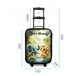 Olifant - Tijger - Bos - Jungle Kinderkoffer - Zwart klein -productfoto_formaten