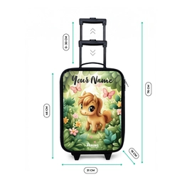 Paard - Bloemen - Vlinders Kinderkoffer - Zwart klein -productfoto_formaten