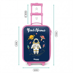 Astronaut - Planeet - Sterren - Raket Kinderkoffer - Roze klein -productfoto_formaten