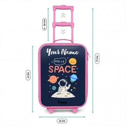 Astronaut - Quote - Planeten - Sterren Kinderkoffer - Roze klein -productfoto_formaten