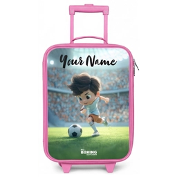 Jongen - Stadion - Voetbal - Zonlicht Kinderkoffer - Roze klein -zz3dotto