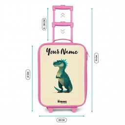Dino - Dier - Blauw - Groen Kinderkoffer - Roze klein -productfoto_formaten