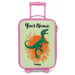 Dino - Natuur - Groen Kinderkoffer - Roze klein -zz3dotto
