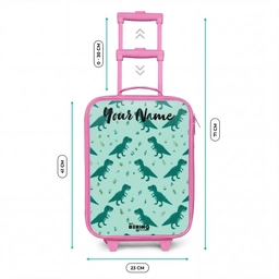 Dinos - Patroon - Groen Kinderkoffer - Roze klein -productfoto_formaten