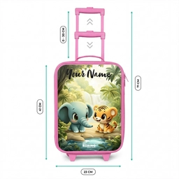 Olifant - Tijger - Bos - Jungle Kinderkoffer - Roze klein -productfoto_formaten