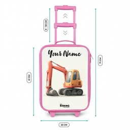 Graafmachine - Getekend - Oranje Kinderkoffer - Roze klein -productfoto_formaten