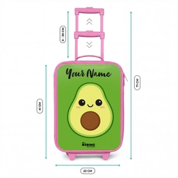 Kawai - Avocado - Groen Kinderkoffer - Roze klein -productfoto_formaten