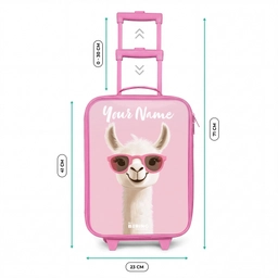 Lama - Wit - Zonnebril - Wimpers Kinderkoffer - Roze klein -productfoto_formaten