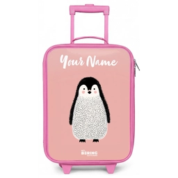 Pinguïn - Stippen - Roze - Minimalistisch Kinderkoffer - Roze klein -zz3dotto