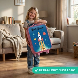 Raket - Planeet - Sterren - Veelkleurig Kinderkoffer - Roze klein -sfeer2_EN