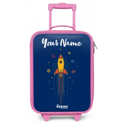 Raket - Planeten - Sterren Kinderkoffer - Roze klein -zz3dotto