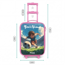 Voetbal - Gras - Stadion - Schilderij Kinderkoffer - Roze klein -productfoto_formaten