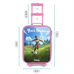 Voetballer - Gras - Goal - Kleurrijk Kinderkoffer - Roze klein -productfoto_formaten