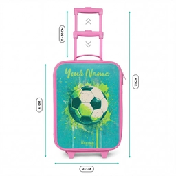 Voetbalvibes - Verfspatten - Groen - Blauw Kinderkoffer - Roze klein -productfoto_formaten