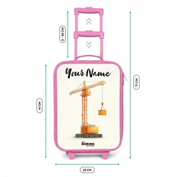 Torenkraan - Getekend - Oranje Kinderkoffer - Roze klein -productfoto_formaten