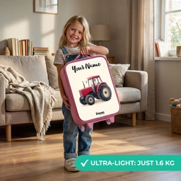 Tractor - Getekend - Rood Kinderkoffer - Roze klein -sfeer2_EN