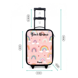 Regenboog - Patroon - Pastel Kinderkoffer - Zwart klein -productfoto_formaten
