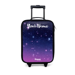 Sterren - Galaxy - Blauw - Roze Kinderkoffer - Zwart klein -3d