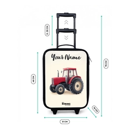 Tractor - Getekend - Rood Kinderkoffer - Zwart klein -productfoto_formaten