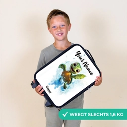 Schildpad - Water - Groen Kinderkoffer - Zwart klein -sfeer4_NL