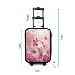 Eenhoorn - Roze - Vlinder - Bloemen Kinderkoffer - Zwart klein -productfoto_formaten