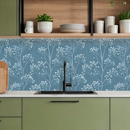 Takken - Bessen - Patroon - Lichtblauw keuken achterwand 2 middel 871 -sfeer3