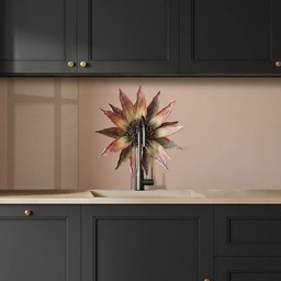 Droogbloem - Protea - Vintage - Beige - Rustiek keuken achterwand 2 middel -sfeer1