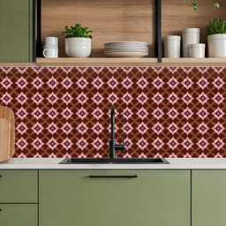Geometrisch - Sierlijk - Bruin keuken achterwand 2 middel 871 -sfeer3