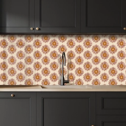 Patroon - Retro - Bruin keuken achterwand 2 middel 871 -sfeer1