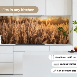 Rietpluimen - Gras - Zonsondergang - Goud - Serene keuken achterwand 2 middel -sfeer4_UK
