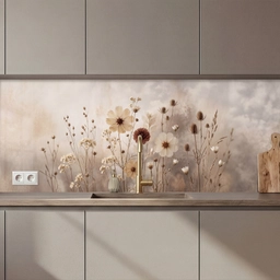 Wilde bloemen - Botanisch - Vintage - Natuur - Rustiek keuken achterwand 2 middel zz_3dshopping