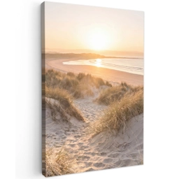 Duinen - Strand - Zee Tuinposter op houten frame 2 cm dik klein -3d