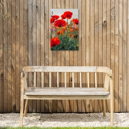 Klaproos - Bloemen - Rood - Paars - Weide Tuinposter op houten frame 2 cm dik klein -sfeer4