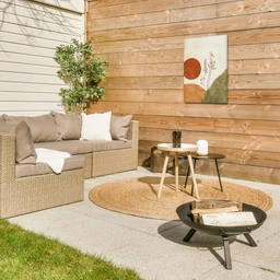 Zon - Abstract - Takken - Oranje Tuinposter op houten frame 2 cm dik klein -sfeer2