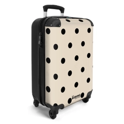 Beige achtergrond met zwarte stippen NBS - Handbagage koffer - Unisex middel -productfoto_3d