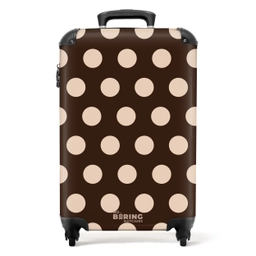Stippen patroon in verschillende tinten bruin NBS - Handbagage koffer - Unisex middel -productfoto_recht