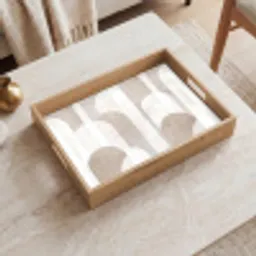 Abstracte bogen - Modern - Beige Dienblad Rechthoek middel -sfeer1