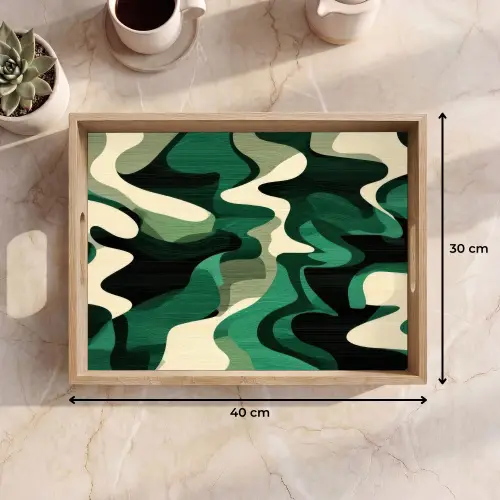 Abstract - Camouflage - Groen Dienblad Rechthoek middel -USP_Formaat