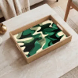 Abstract - Camouflage - Groen Dienblad Rechthoek middel -sfeer1