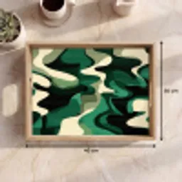 Abstract - Camouflage - Groen Dienblad Rechthoek middel -USP_Formaat