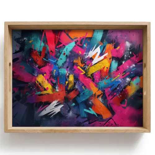 Abstract - Explosie - Neonkleuren Dienblad Rechthoek middel -z3d_shopping