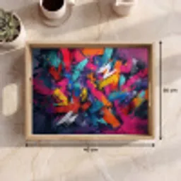Abstract - Explosie - Neonkleuren Dienblad Rechthoek middel -USP_Formaat