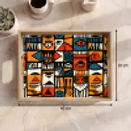 Abstract - Gezichten - Mozaïek Dienblad Rechthoek middel -USP_Formaat