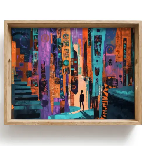 Abstract - Figuren - Kleurrijk Dienblad Rechthoek middel -z3d_shopping