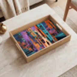Abstract - Figuren - Kleurrijk Dienblad Rechthoek middel -sfeer1